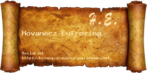 Hovanecz Eufrozina névjegykártya